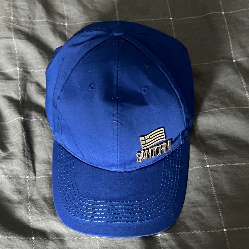 Santorini Greece Blue Adjustable Baseball Cap Hat One Size